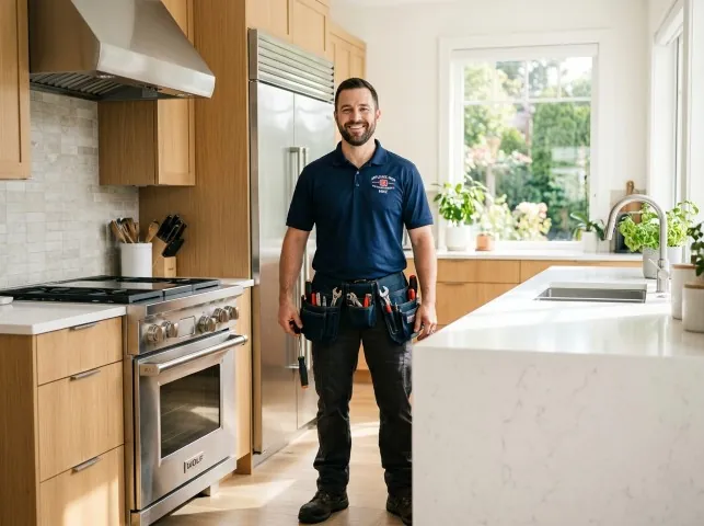 Appliance Repair Hero technician in a Bethpage, TN kitchen after an appliance repair